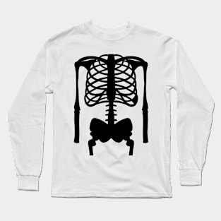 BLACK Skeleton Illustration Long Sleeve T-Shirt